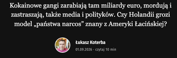 Holandia pod presją narkomafii