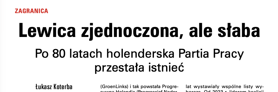Lewica zjednoczona, ale słaba